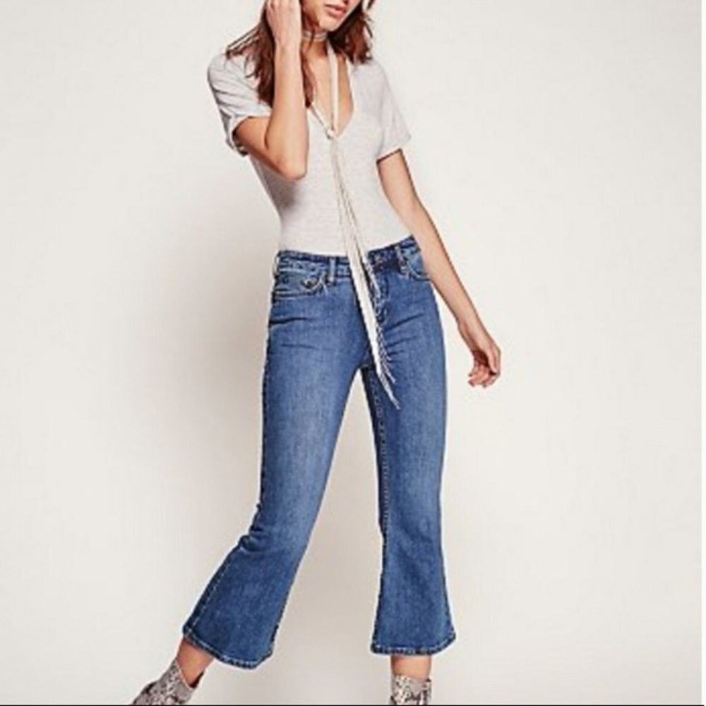 NWOT Free People Crop Flare Denim